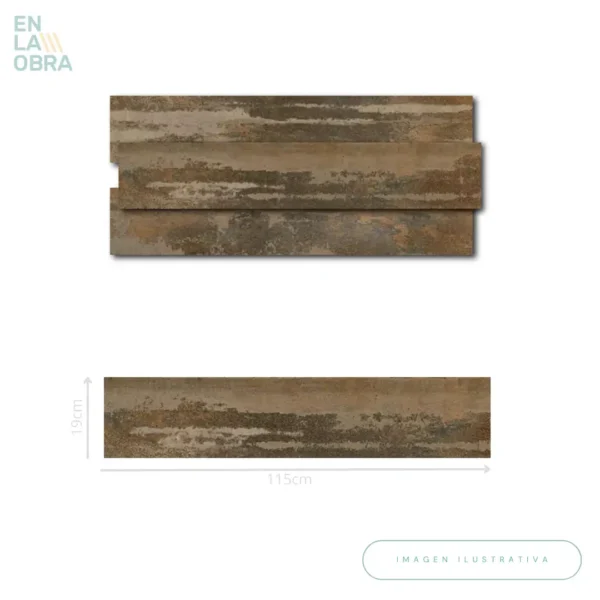Porcelánico Legno Corten 19x115 (1.91m2) - Imagen 2